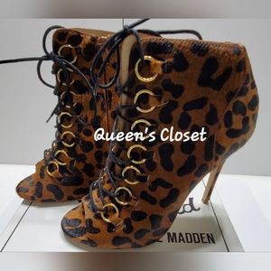 Steve Madden | Tmilan Leopard Pony Hair Opentoe Bootie